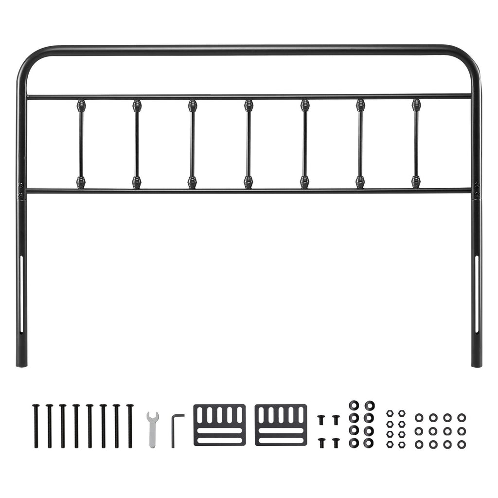 Metal Headboard, Queen Size Headboard with Adjustable Height, Metal Headboard for Queen Size Bed, W59.65 x H40.55 x D1.5 inches, Ideal for Bedroom, Hotel, Homestay, Dormitory, Black