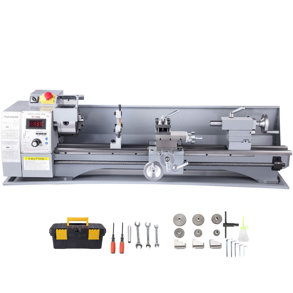 Metal Lathe, 210x720 Mini Lathe Machine, 2500 RPM Variable Speed Change, 750W Precision Mini Lathe, Metal Working Lathe with Brushless Motor, Milling Machine for Various Metal Turning