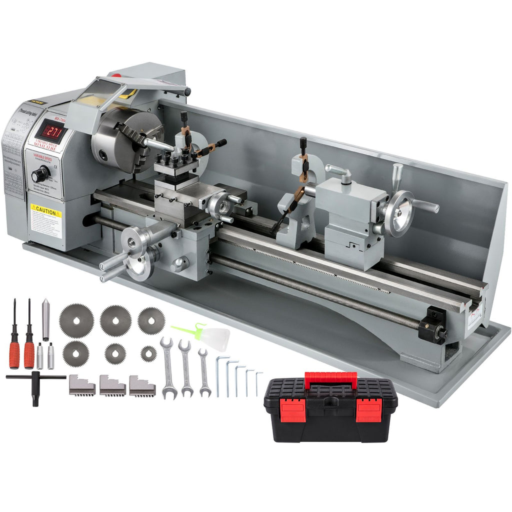 Metal Lathe 8.7 x 29.5 Inch/220 x 750MM Mini Metal Lathe 1.1KW Infinitely Variable Speed Mini Lathe Machine LED Screen for Counter Face Turning Driling