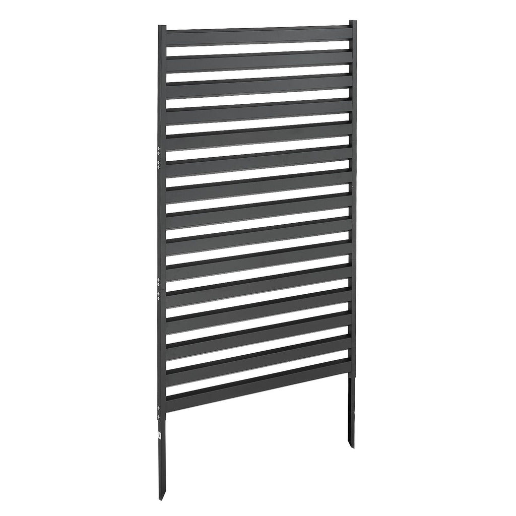 Metal Privacy Screen, 38" W x 60" H Freestanding Modern Privacy Fence, Garden Divider Panel with Extended Ground Stakes & Panel Height Adjustable, Freestanding Outdoor Divider for Garden, Indoor
