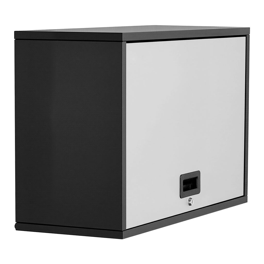 Metal Wall Cabinet, 27.56W x 12.01D x 19.69H Inch, Floating Garage Tool Cabinet with Up-Flip Door and Shelf, 240 lbs Load Capacity, Fit for Garage, Basement, Kitchen, Warehouse Assembly Required