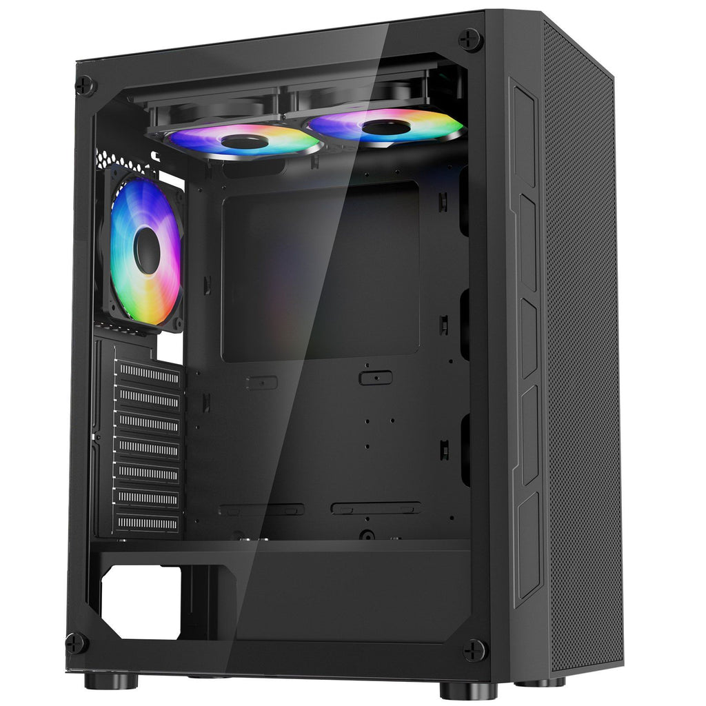 Mid-Tower PC Gaming Case Computer Case 3 x 120 mm ARGB Fans for ATX Motherboard