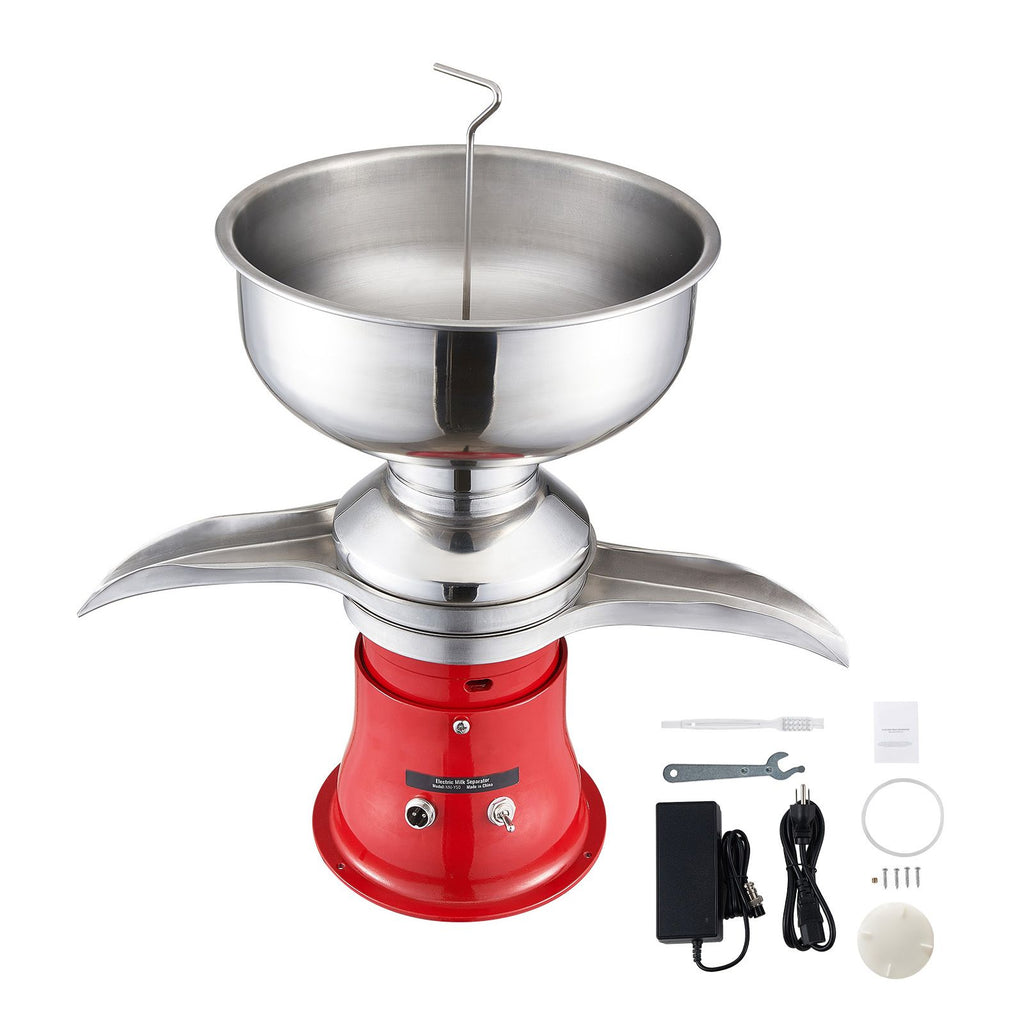Milk Cream Centrifugal Separator, 304 Stainless Steel Electric Cream Separators, 100L/H Output 10500RPM Goat Milk Separator, 30W Cow Cream Separator, Milk Skimmer with 5L Bowl Capacity, 100-240V