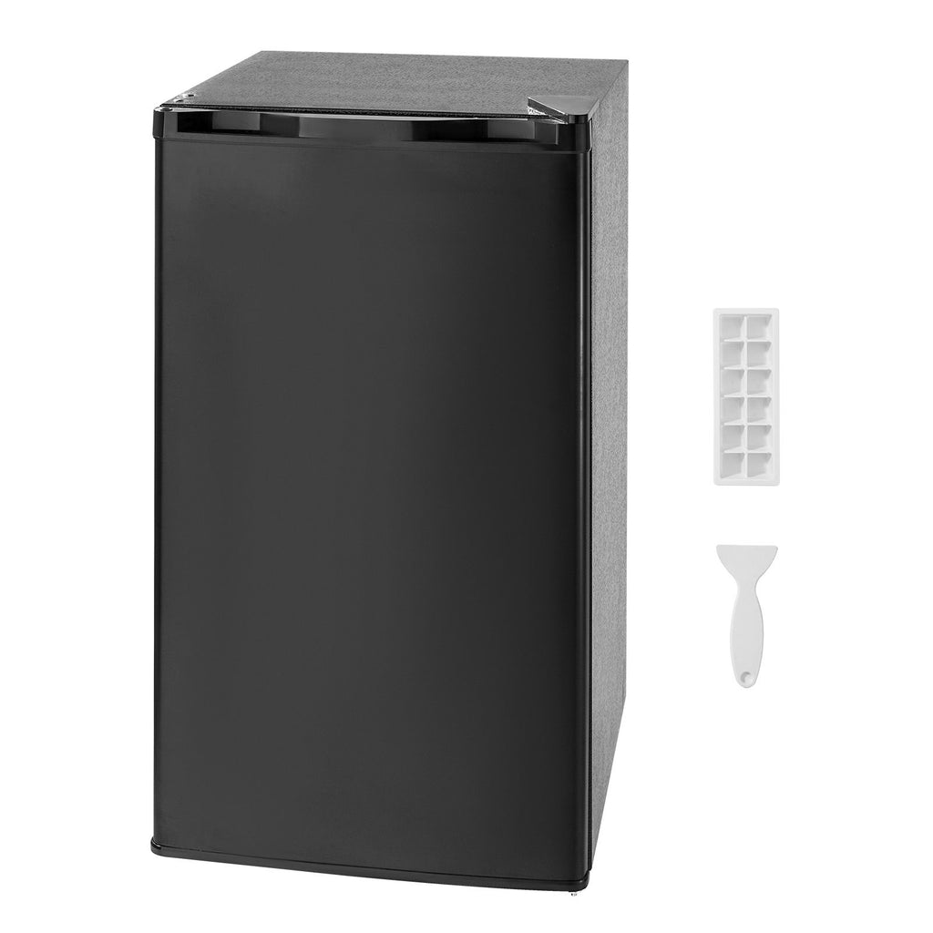Mini Fridge, 3.2 Cu.Ft, Single Door Compact Refrigerator, Adjustable Temperature, Glass Shelf, Energy Efficient Small Refrigerator, Reversible Door, Low Noise, for Bedroom Dorm Office, Black