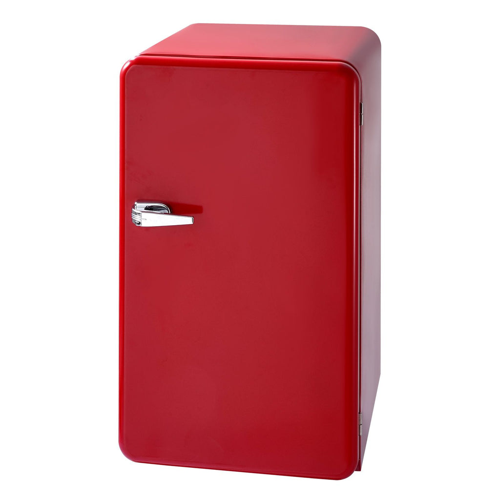 Mini Fridge, 3.2 Cu.Ft, Single Door Compact Refrigerator with Adjustable Temperature, Glass Shelf, Energy Efficient Dorm Fridge, Low Noise Small Refrigerator, for Bedroom, Office, Dorm, Red