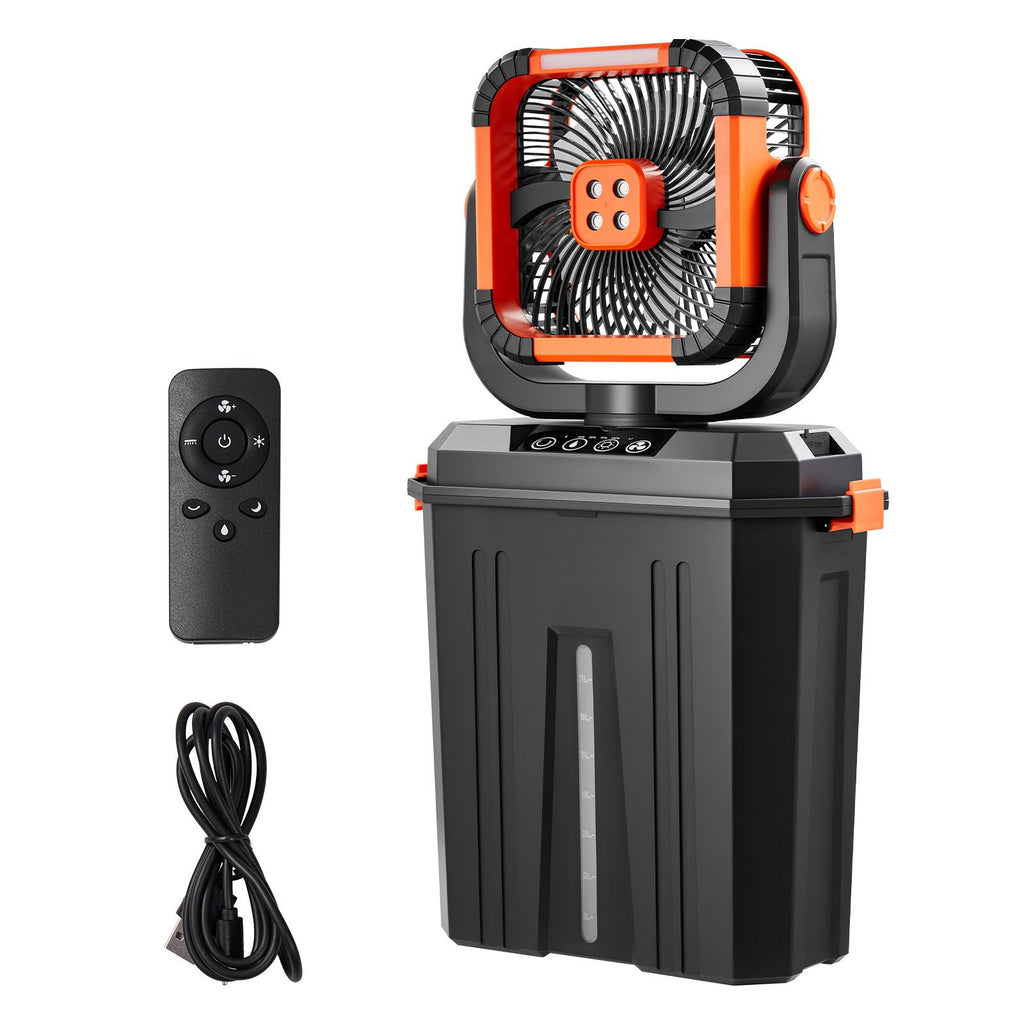 Misting Fan, 2400RPM Motor Camping Misting Fan, Mister Cooling Fans with 3.17 gal Water Tank, 20000mAh Battery, 4-Speed Wind & 3 Lighting Modes, Water Cooling Fans for Indoor, Outdoor, Patio