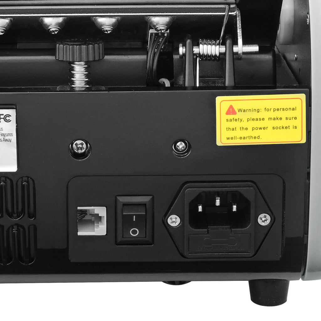 Money Counter Machine, Bill Counter with UV, MG, IR and DD Counterfeit Detection, USD & EUR Cash Counting Machine with Large LCD & External Display for Small Business