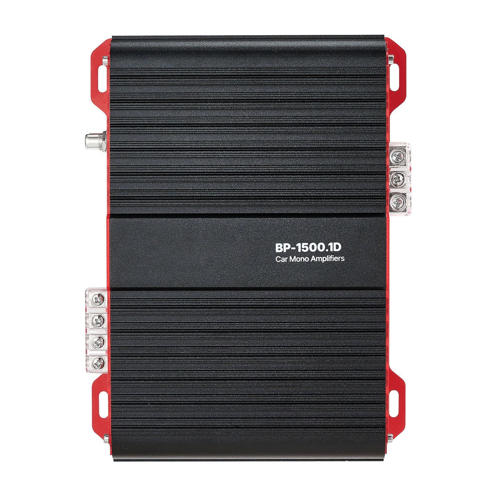 Monoblock Car Amplifier, 1500W RMS MAX, 1/2/4 Ohm Stable, 1-Channel Class D Car Audio Amplifier with Remote Subwoofer Level Control, Low Pass Filter and Bass Boost, Volume Controller Included