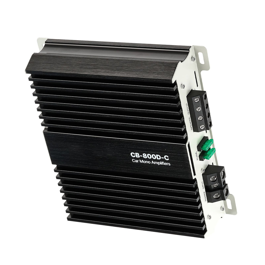 Monoblock Car Amplifier, 800W RMS MAX, 1/2/4 Ohm Stable, 1-Channel Class D Car Audio Amplifier with Remote Subwoofer Level Control, Low Pass Filter, Bass Boost & Phase Shift, Volume Controller