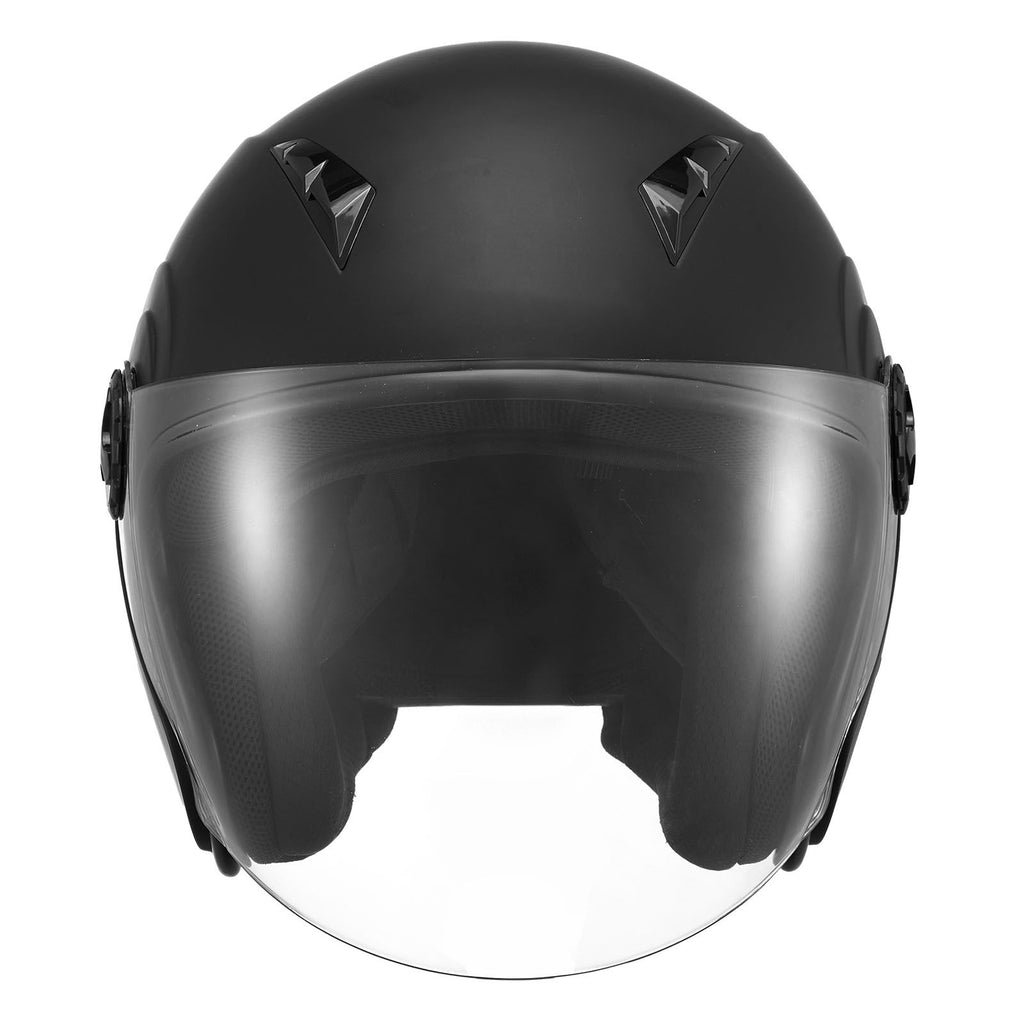 Motorcycle Helmet, 3/4 Open Face, Adult Motocross Dirt Bike Helmet with Clear Visor, Comfortable Motorbike Racing Street with Detachable Liner for Men & Women, DOT Approved, (Matte Black, XL)