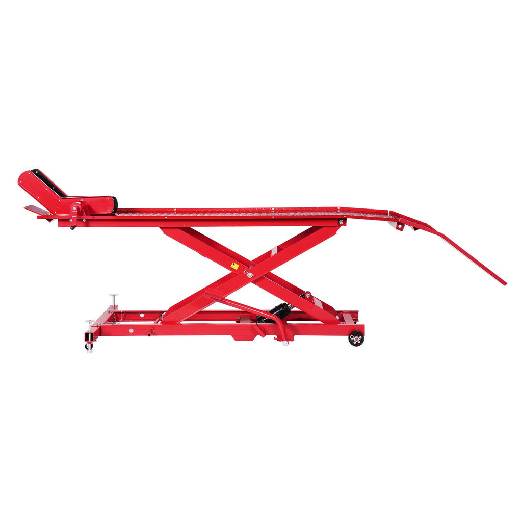 Motorcycle Lift Table, 1000lbs Weight Capacity, 360° Flexible Moving Motorcycle Jack Stand, 8.6-31 in Height Range, Heavy Duty Bike Repair Stand with Security Lock for ATVs, Dirt Bike