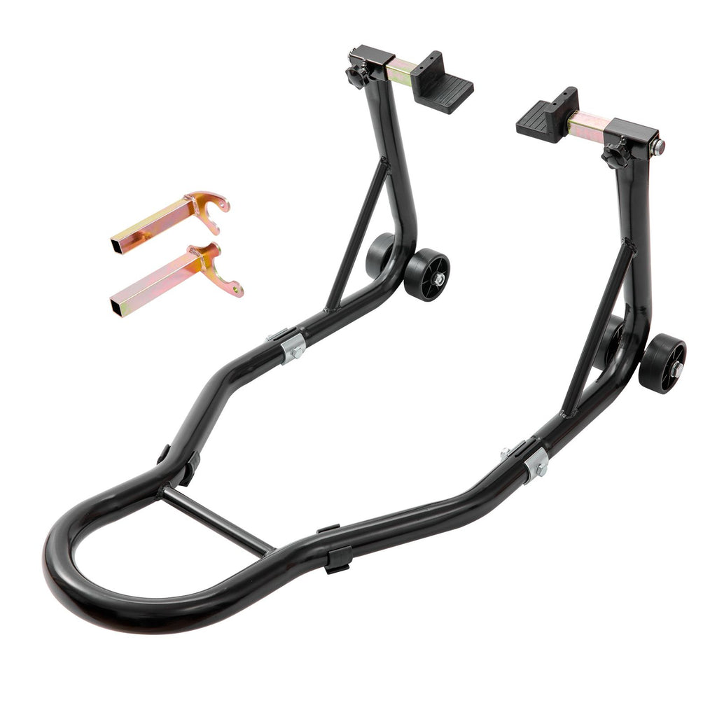 Motorcycle Rear Wheel Stand, with U + L Fork Swingarm Spool, 850 lbs Capacity Heavy Duty Rear Wheel Stand Motorcycle Lift Jack Stand, for Suzuki Yamaha Honda Kawasaki, Black image 2