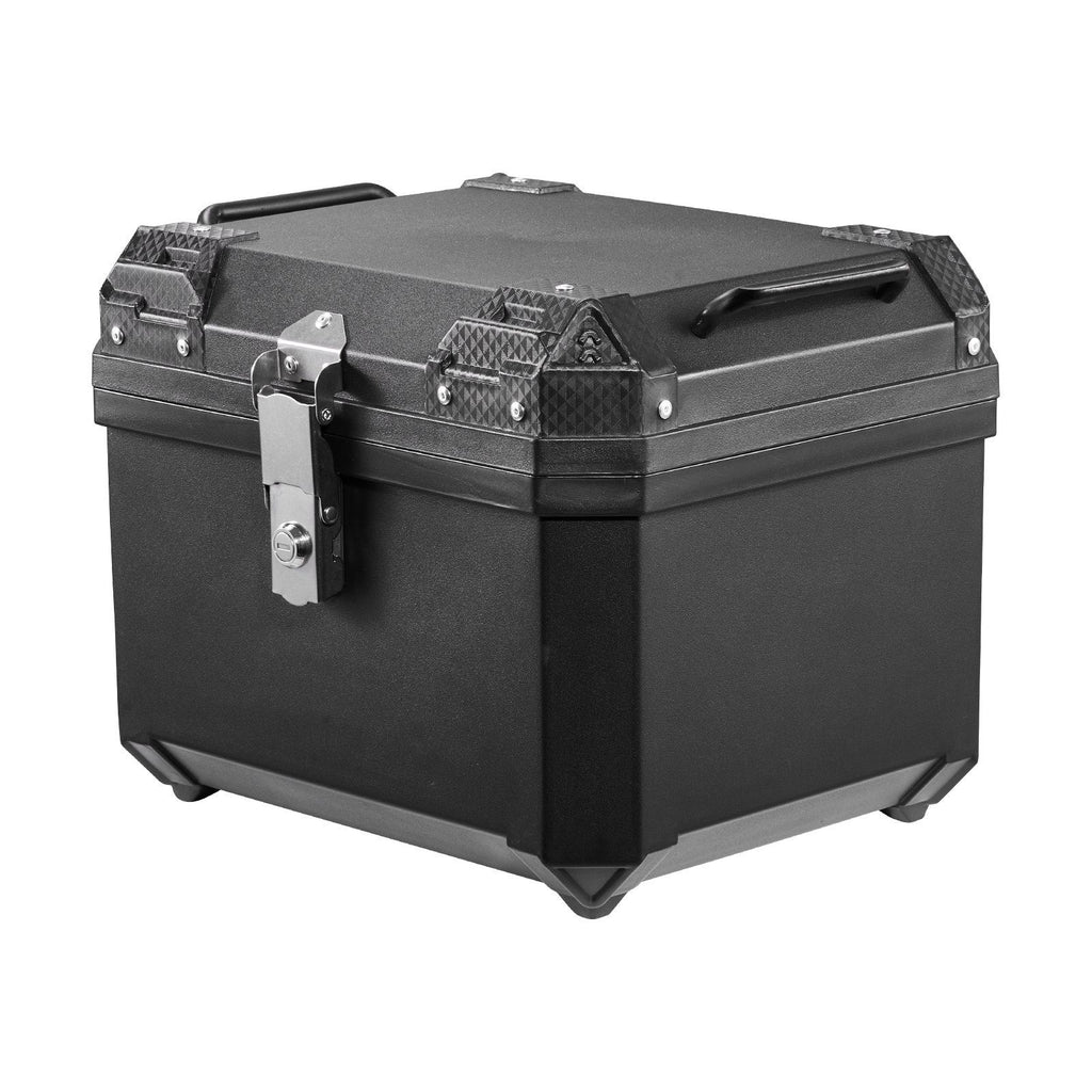 Motorcycle Top Case 45L Universal Waterproof ABS Motorcycle Tail Case, Detachable Motorbike Top Box with Security Lock & Leather Liner for Luggage Storage
