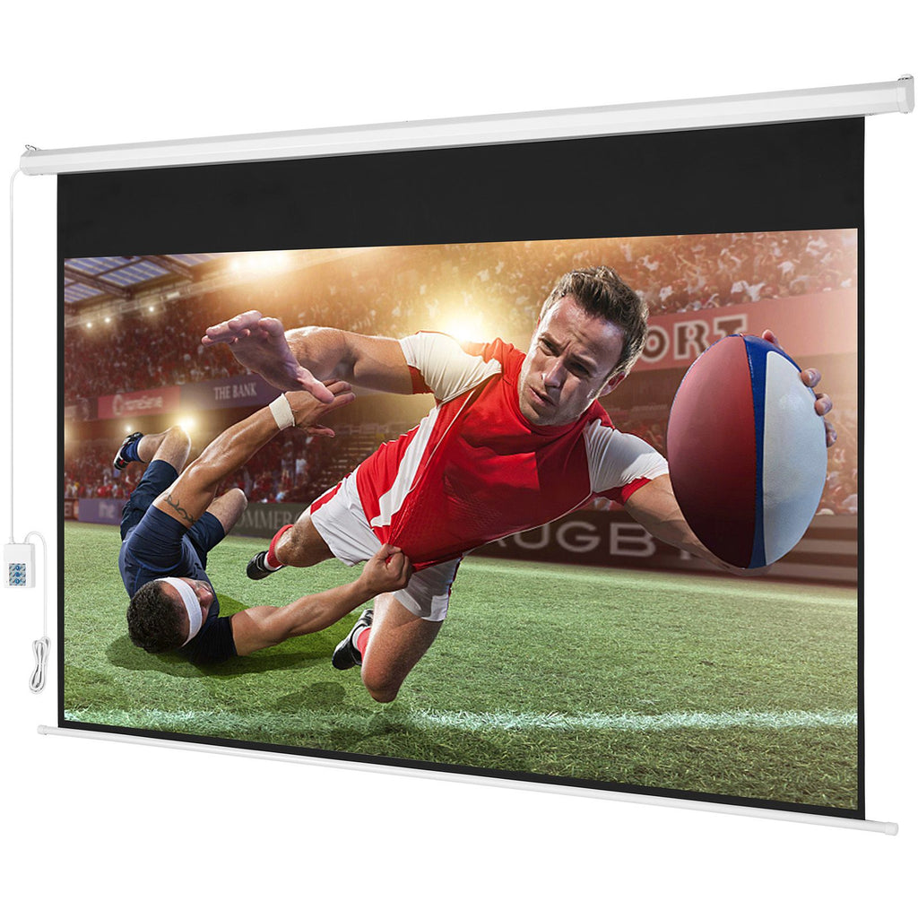 Motorized Projector Screen 100 inch, 16:9 4K 1080 HD Automatic Projection Screen, Electric Projector Screen with Remote Control, Wall Mount Movie Screen for Family Home Office Theater