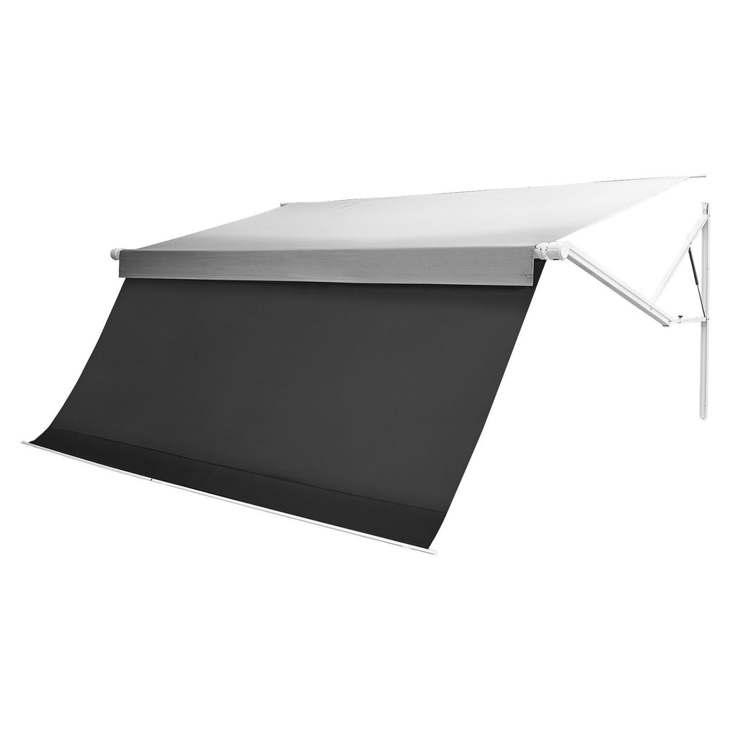 Motorized RV Awning Complete Kit & Sunshade Screen, 18.06FT Electric Retractable RV Awning with Aluminum Alloy Frame & Waterproof Fabric, Outdoor Camping Trailer Awnings Fit Most RVs (18FT Type)