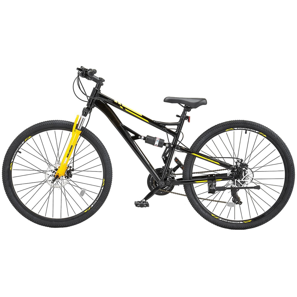 Mountain Bike, 29 inch MTB Bicycle with Full Dual Suspension, 24 Speeds Twist Shifting, Comfort Saddle, Dual Disc Brakes, Aluminum Alloy Frame, Adult Sport Cycling Bicycle Trail Snow