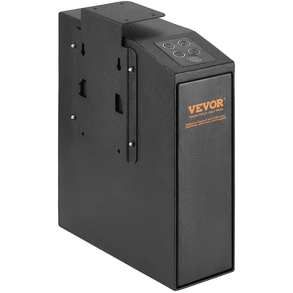 Mounted Gun Safe for Pistols, Biometric Gun Safe with Three Quick Access Ways of Fingerprints, Passwords and Keys, Handgun Safe for 1 Pistol for Home, Bedside, Nightstand, Wall