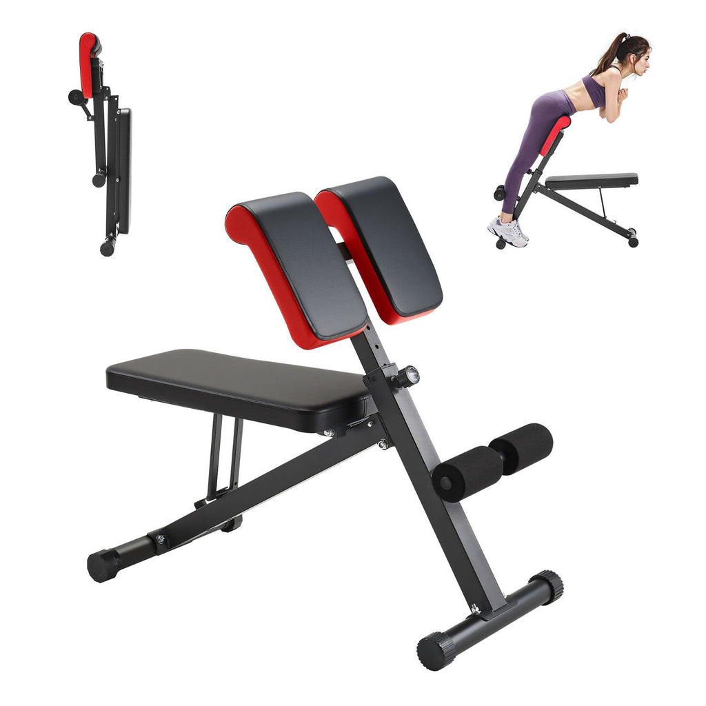 Multi-Functional Weight Bench for Full Body Workout, Roman Chair Hyperextension Bench, 330 lbs Adjustable & Foldable Equipment for Back Arm Core Ab Workout, Sit Up Exercise Machine for Home Gym