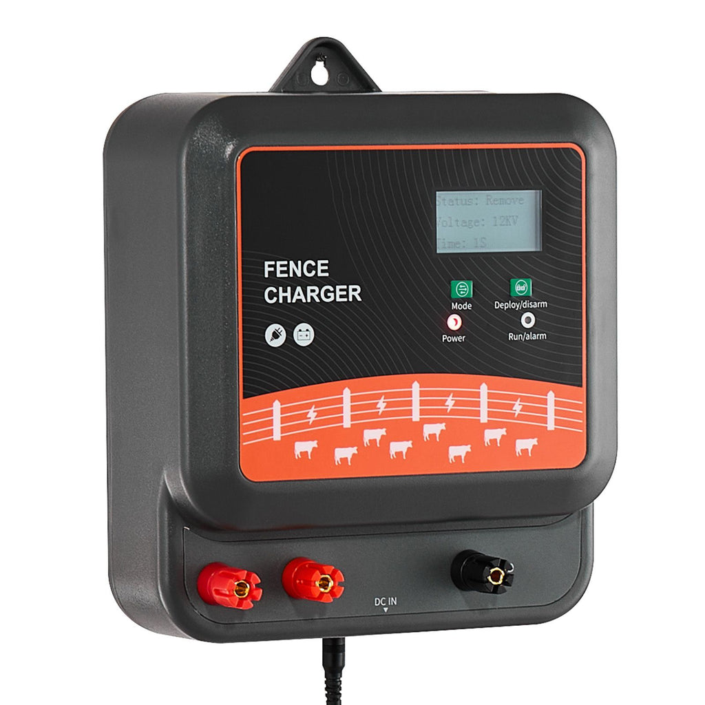 Multi-Powered Electric Fence Charger, 2J/3J/5J, Electric Fence Energizer with Real-Time LED Display, 6.2 Miles Range, AC DC Powerful Fences Charger, Keep Out Wild Animals, for Livestock Poultry