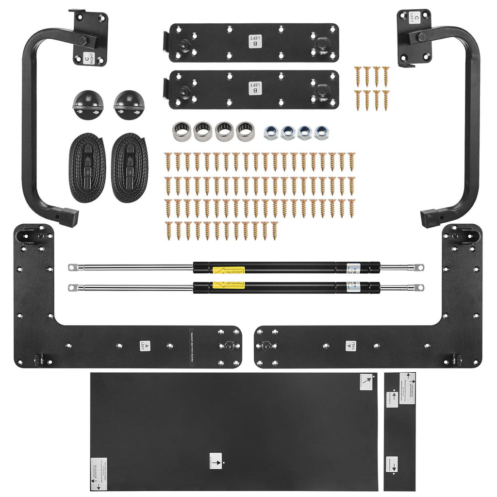 Murphy Bed Kit, Queen Size, Vertical Deluxe DIY Wall Bed Mechanical Hardware Kit, Pneumatic Lever Heavy Duty Bed Frame Support, Folding Cabinet Wall Bed Space Saving Design for Guestroom