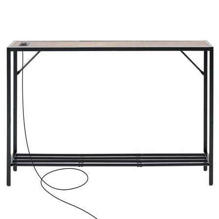 Narrow Console Table, 41.7" Behind Couch Table with Power Outlets, 2-Tier Long Entryway Table, Sofa Table with Metal Frame and Charge Station, for Entryway, Hallway, Living Room
