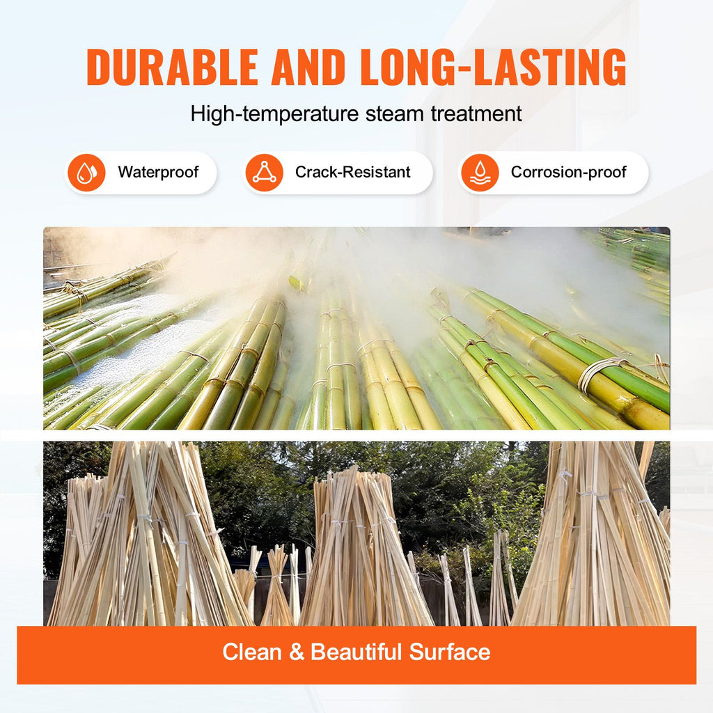 Natural Bamboo Privacy Fence Screen, Eco-Friendly Privacy Bamboo Slat Fence, 6 ft H x 16 ft L Decorative Bamboo Screen Panel, for Garden, Backyard, Balcony, Patio, Pool Side