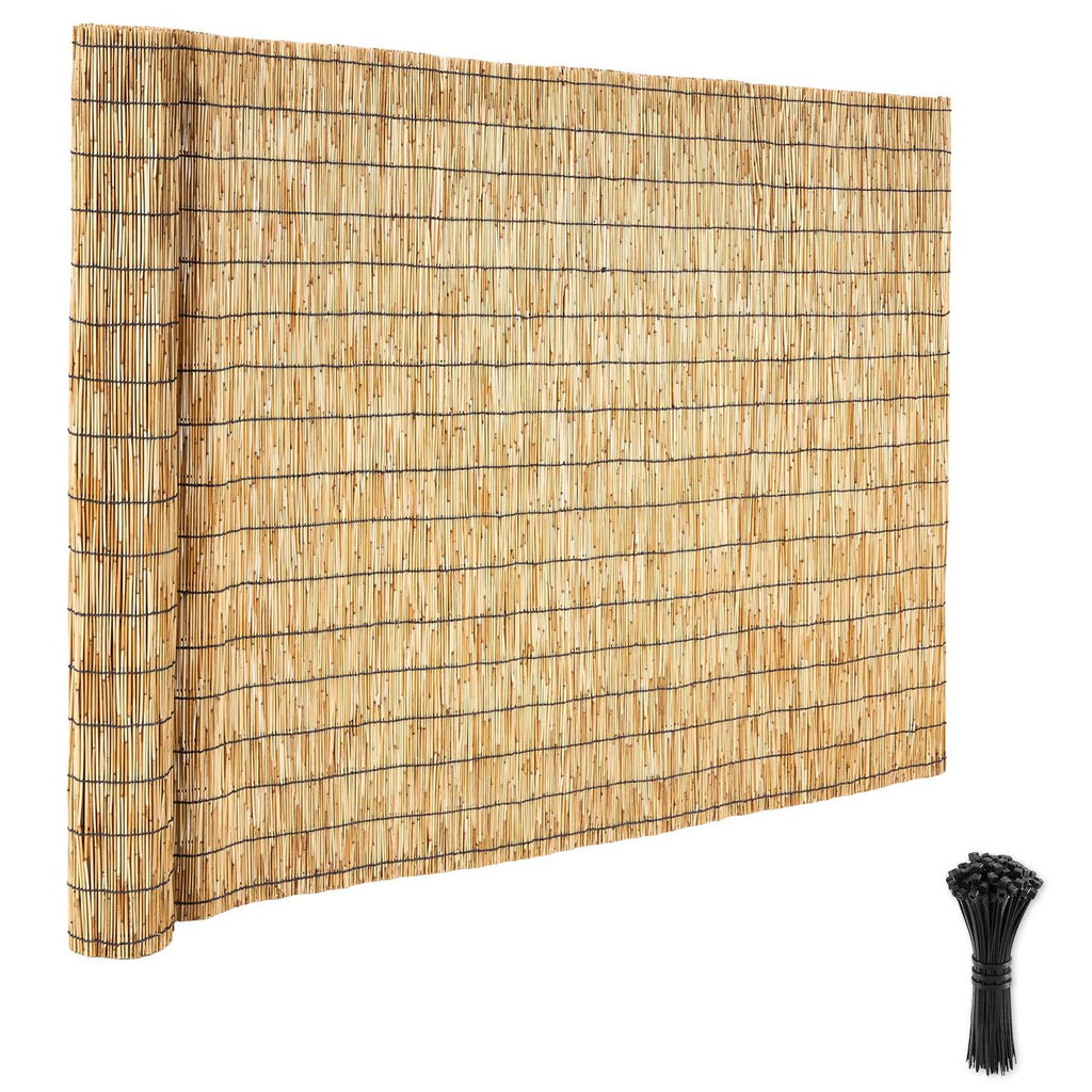 Natural Reed Fencing, 4 ft x 16.4 ft, Decorative Natural Reed Fencing Roll, Decorative Fence for Backyard Garden Divider, Privacy Screen Panel Curtain for Balcony Patio Garden Backyard Outdoor