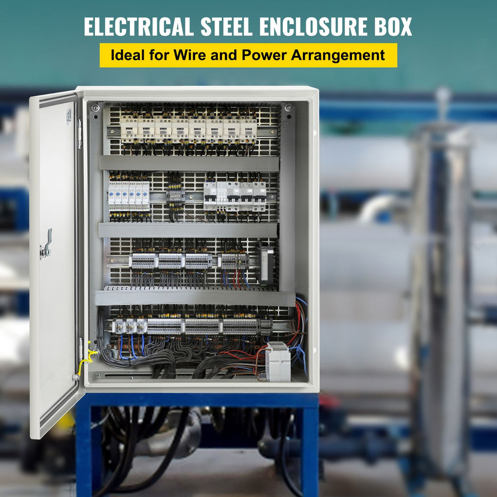 NEMA Steel Case, 20x16x8'' NEMA 4X Metal Electric Enclosure, IP66 Water & Dust Resistant, Suitable for Both Outdoor & Indoor Use, Includes Mounting Plate image 2