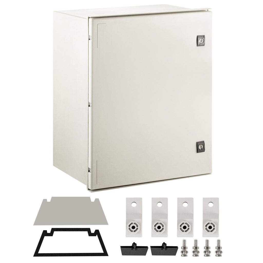 NEMA Steel Case, 24x20x9'' NEMA 4X Fiberglass Electric Enclosure, IP66 Water & Dust Resistant, Suitable for Both Outdoor & Indoor Use, Includes Mounting Plate (60x50x23 cm)