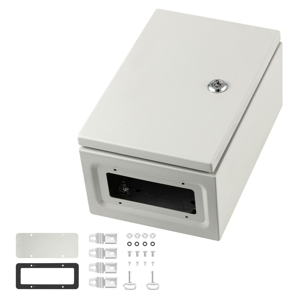 NEMA Steel Enclosure 12×8×6,NEMA 4X Steel Electrical Box,IP66 Waterproof & Dustproof,Outdoor/Indoor Electrical Junction Box,with Mounting Plate