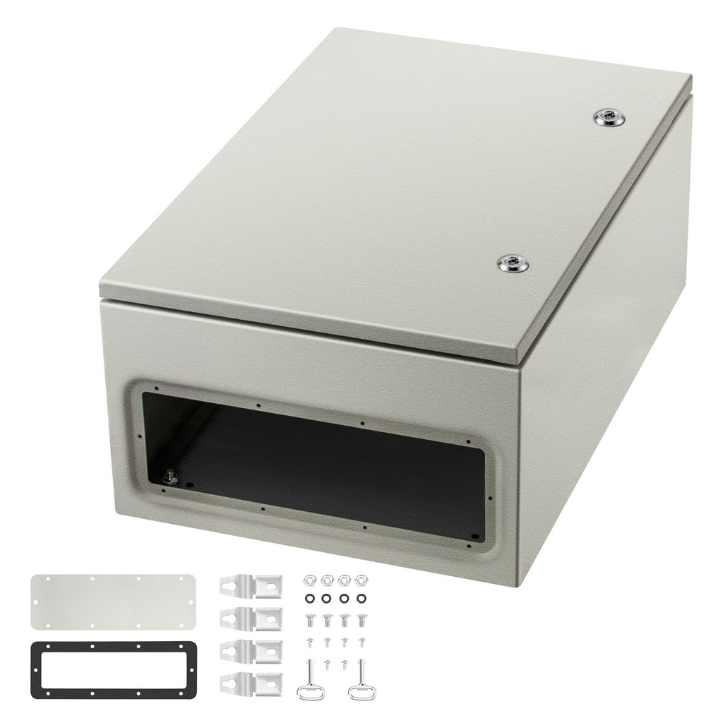 NEMA Steel Enclosure, 24 x 16 x 10\'\' NEMA 4X Steel Electrical Box, IP66 Waterproof & Dustproof, Outdoor/Indoor Electrical Junction Box, with Mounting Plate