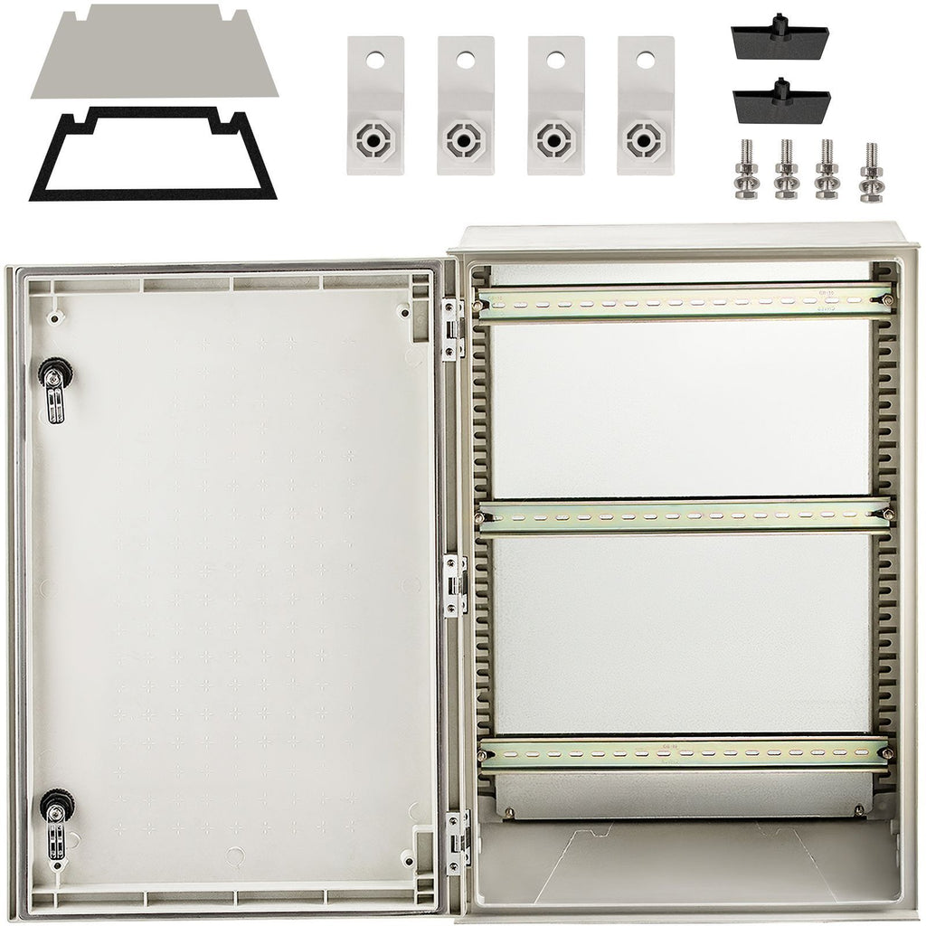NEMA Steel Enclosure, 24 x 16 x 9\'\' NEMA 4X Fiberglass Electrical Box, IP66 Waterproof & Dustproof, Outdoor/Indoor Electrical Junction Box, with Mounting Plate(60 x 40 x 23 cm)