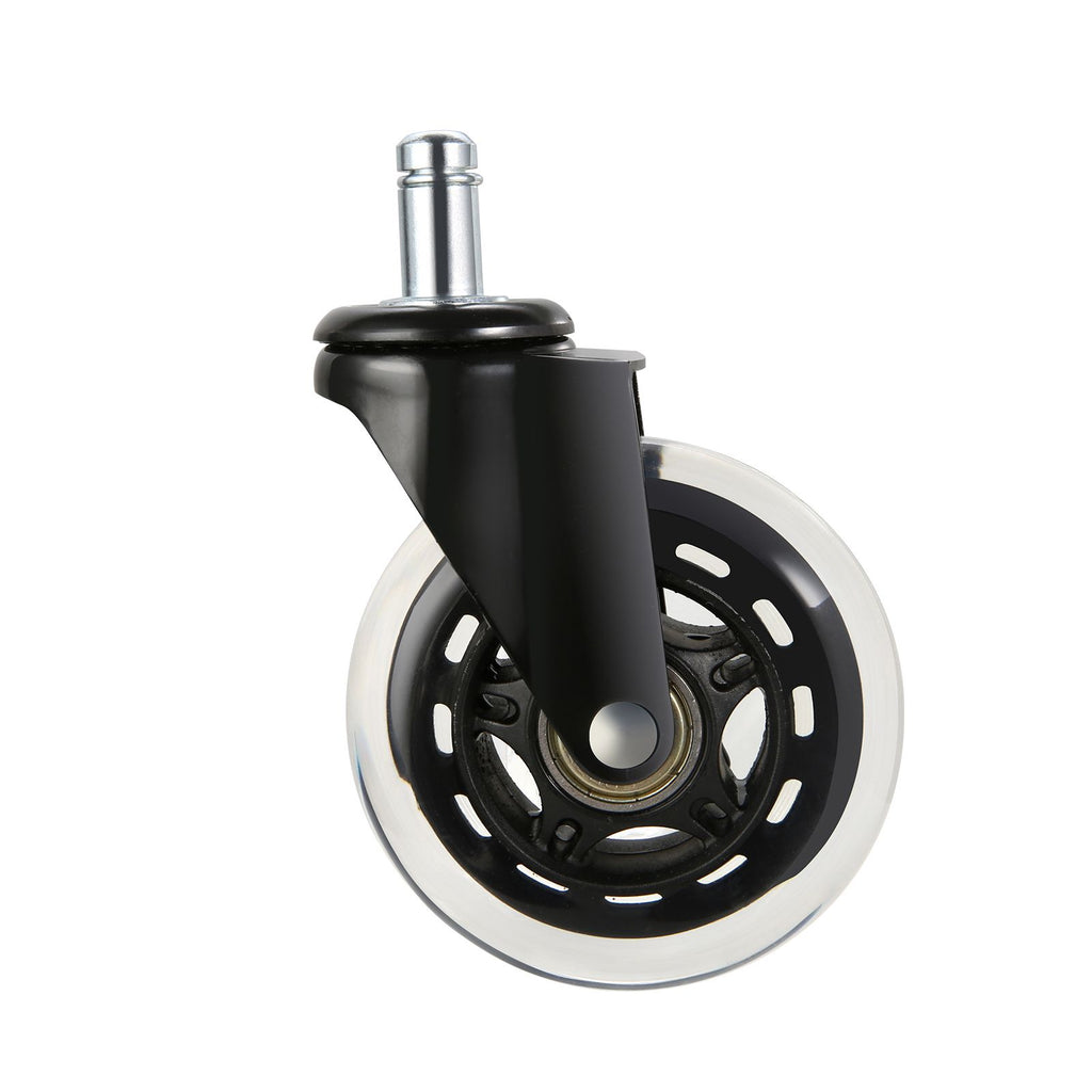Office Chair Wheels, Set of 5, 3 inch Caster Wheels Replacement for Hardwood Floors and Carpet, Heavy Duty Computer Gaming Desk Casters with 130 lbs Load Capacity, Universal Fit for Most Chairs image 2