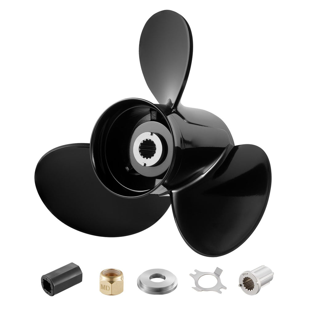 Outboard Propeller, Upgrade OEM 15 Spline Tooth Aluminum Outboard Boat Propeller Fit Mercury/Mariner Engines 90-400 HP, 4-3/4" Gearcase, 3-Blade, RH (Right Hand Rotation), OEM No. 48-832832A45