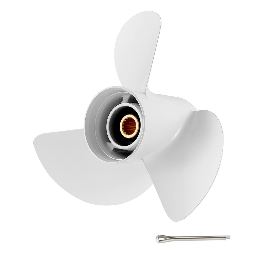 Outboard Propeller, Upgrade OEM 15 Spline Tooth Aluminum Outboard Boat Propeller Fit Yamaha Engines 60-130 HP, 4-1/4" Gearcase, 3-Blade, RH (Right Hand Rotation), OEM Parts No. 6E5-45947-00-EL