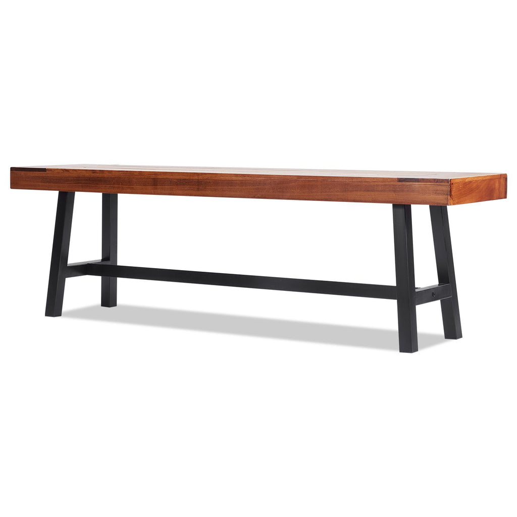 Outdoor Bench, 63 inches Wood Garden Bench with Metal Leg for Outdoors, Outdoor Garden Park Bench, 500 lbs Load Capacity Bench, Dining Bench Patio Bench for Garden, Park, Yard, Front Porch