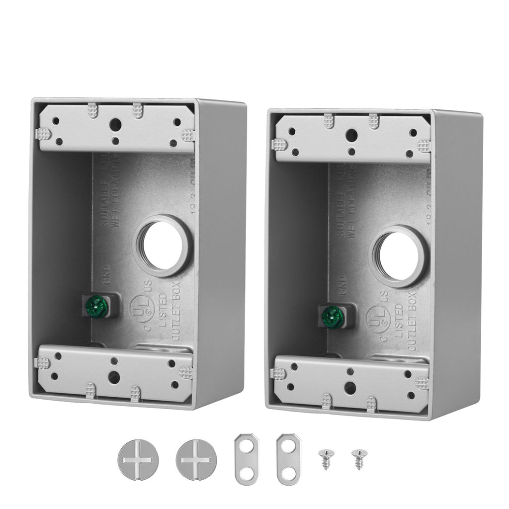 Outdoor Electrical Box, 4.5 x 2.8 x 2 in, Weatherproof Outlet Junction Box, Suitable 1/2-Inch or 3/4-Inch Electrical Conduit, 18.3 Cu.In Large Capacity Plug Receptacle Protector, 4PCS, Gray