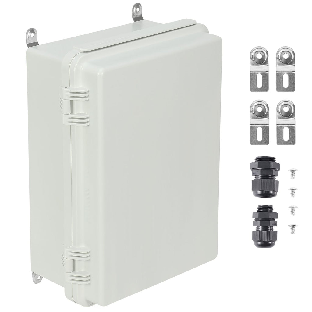 Outdoor Electrical Junction Box, 11.81 x 7.87 x 7.08 in, ABS Plastic Electrical Enclosure Box with Hinged Cover Stainless Steel Latch, IP67 Dustproof Waterproof for Outdoor Electrical Projects