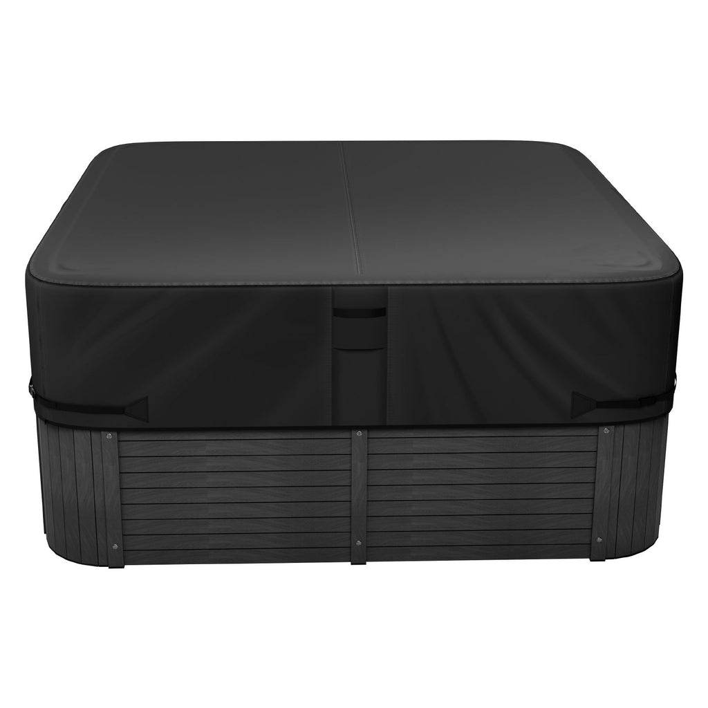 Outdoor Hot Tub Cover, 80 x 80 x 20 Inch Weatherproof and Waterproof Hot Tub Cover Protector, 600D Heavy Duty Oxford Fabric and 950N Tearing Strength, Square Spa Covers for Hottub, Black