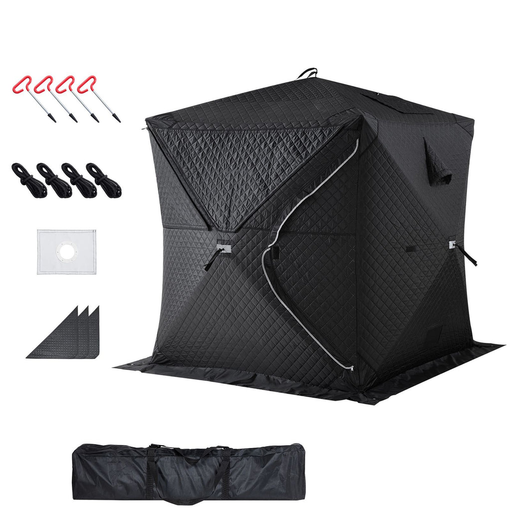 Outdoor Sauna Tent Pro, Portable Steam & Dry Sauna for 4 Persons, Heavy-Duty Oxford Cloth & Carbon Steel, Easy Setup for Camping, Backyard, or Home Gym,Easy Setup(Black)