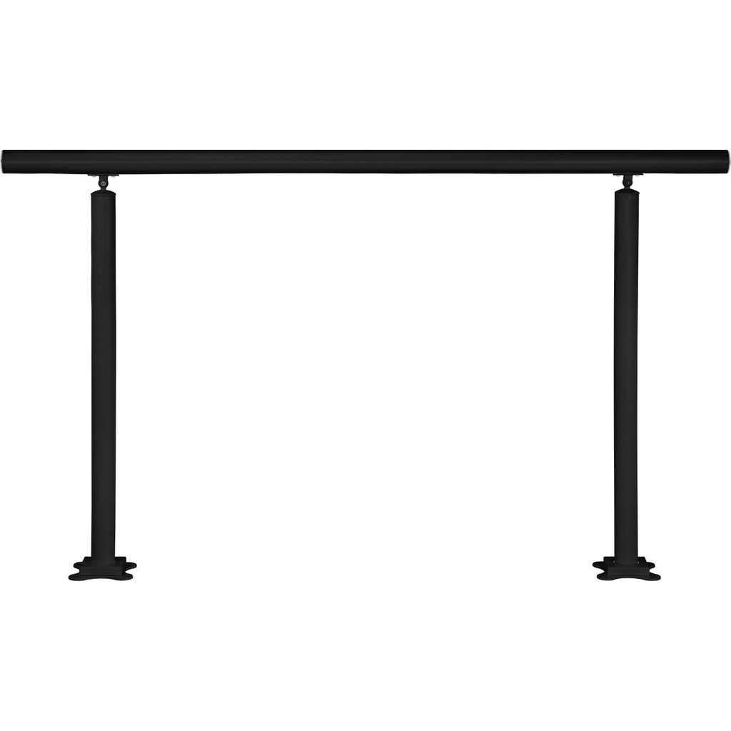 Outdoor Stair Railing Kit, 5 FT Handrails 0-5 Steps, Adjustable Angle Black Aluminum Stair Hand Rail for The Elderly, Handrails for Indoor & Outdoor Steps