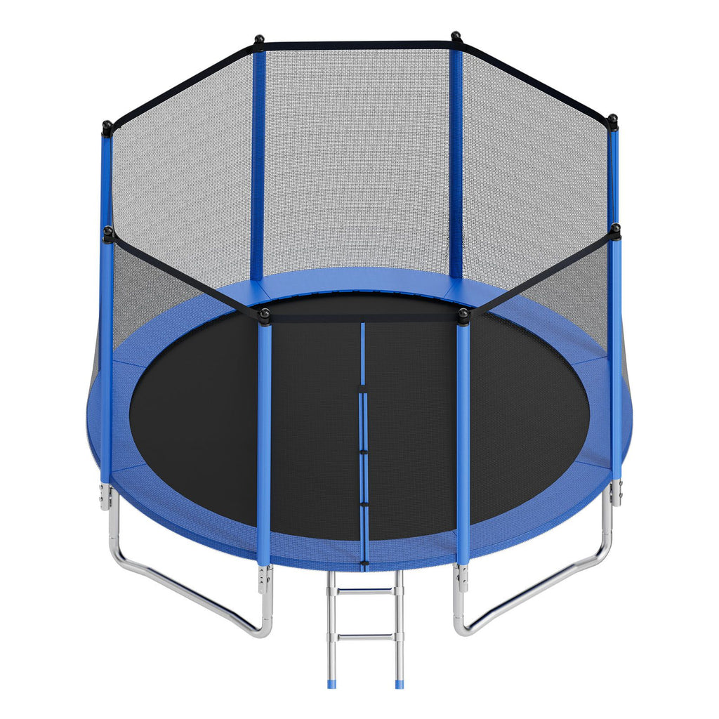 Outdoor Trampoline, 12FT Round Recreational Trampoline with Enclosure Net, ASTM Approved, Heavy Duty Trampolines, Max 400 lbs Weight Capacity, Anti-Rust Backyard Trampolines for Kids & Adults