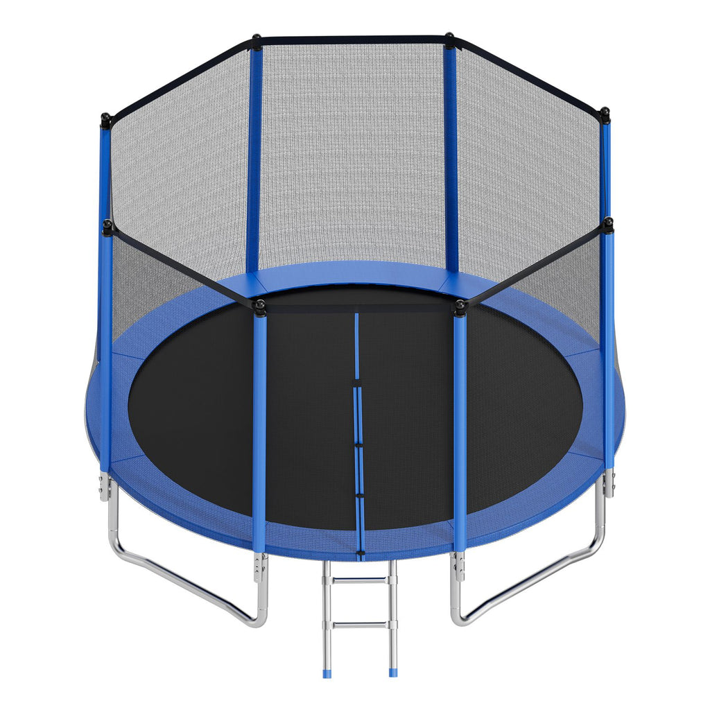 Outdoor Trampoline, 14FT Round Recreational Trampoline with Enclosure Net, ASTM Approved, Heavy Duty Trampolines, Max 450 lbs Weight Capacity, Anti-Rust Backyard Trampolines for Kids & Adults
