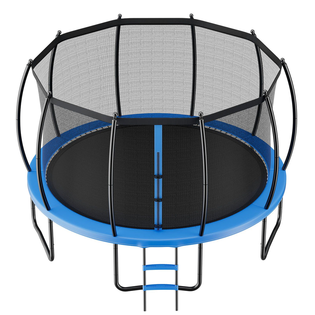 Outdoor Trampoline, 16FT Recreational Trampoline, ASTM Approved Trampolines with Enclosure Net & Thickened Pad, Max 475 lbs Weight Capacity, Anti-Rust Backyard Trampolines for Kids & Adults