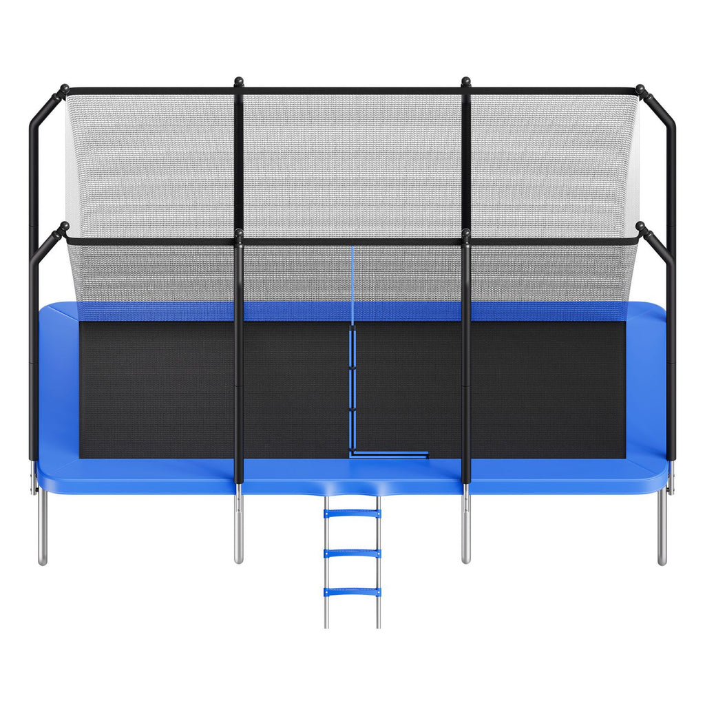Outdoor Trampoline, 8 x 14FT Rectangle Trampoline, ASTM Approved Recreational Trampolines with Enclosure Net, Max 265 lbs Weight Capacity, Anti-Rust Rectangular Trampolines for Kids & Adults
