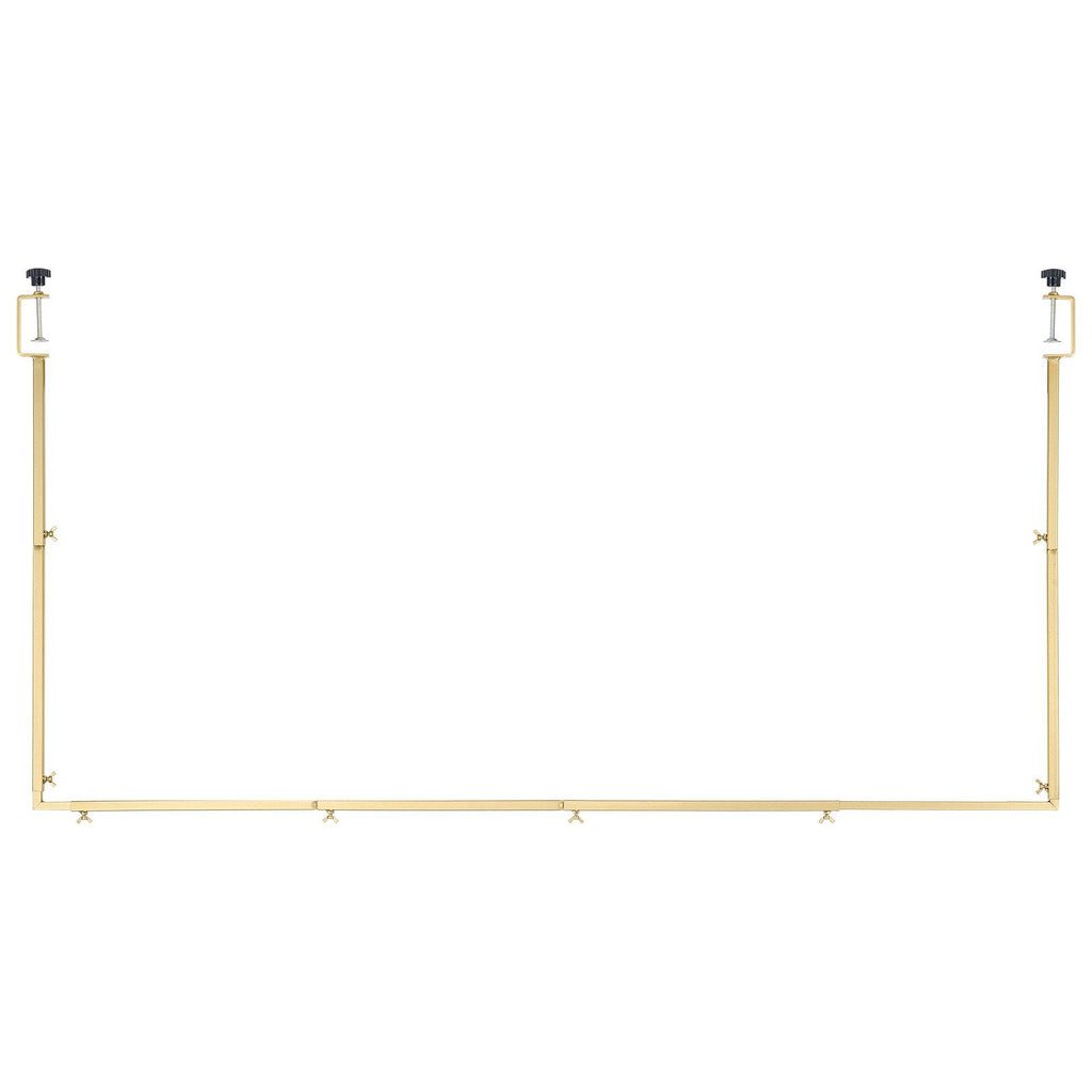 Over The Table Rod Stand with Clamps, 13"-42" Tall & 28"-98" Length Adjustable, Metal Table Arch Stand, Tabletop Balloon Arch Frame for Wedding Birthday Party Christmas Decorations, Gold