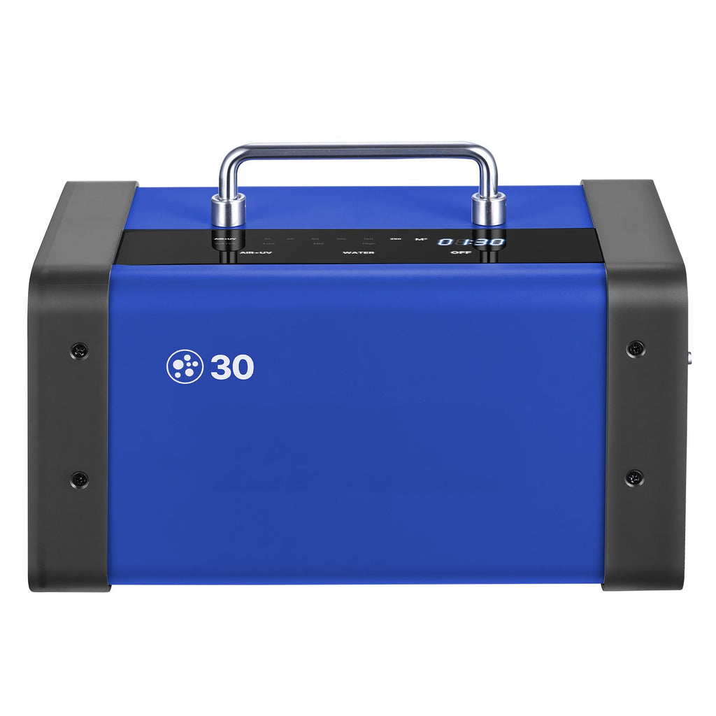 Ozone Generator, 30000mg/h Commercial Ozone Machine, with 15s Delayed Start & Dual-Hose Water Mode & LCD Touchscreen, Industrial Deodorizer for Car, Smoke, Home Odors, Up to 2700 sq.ft