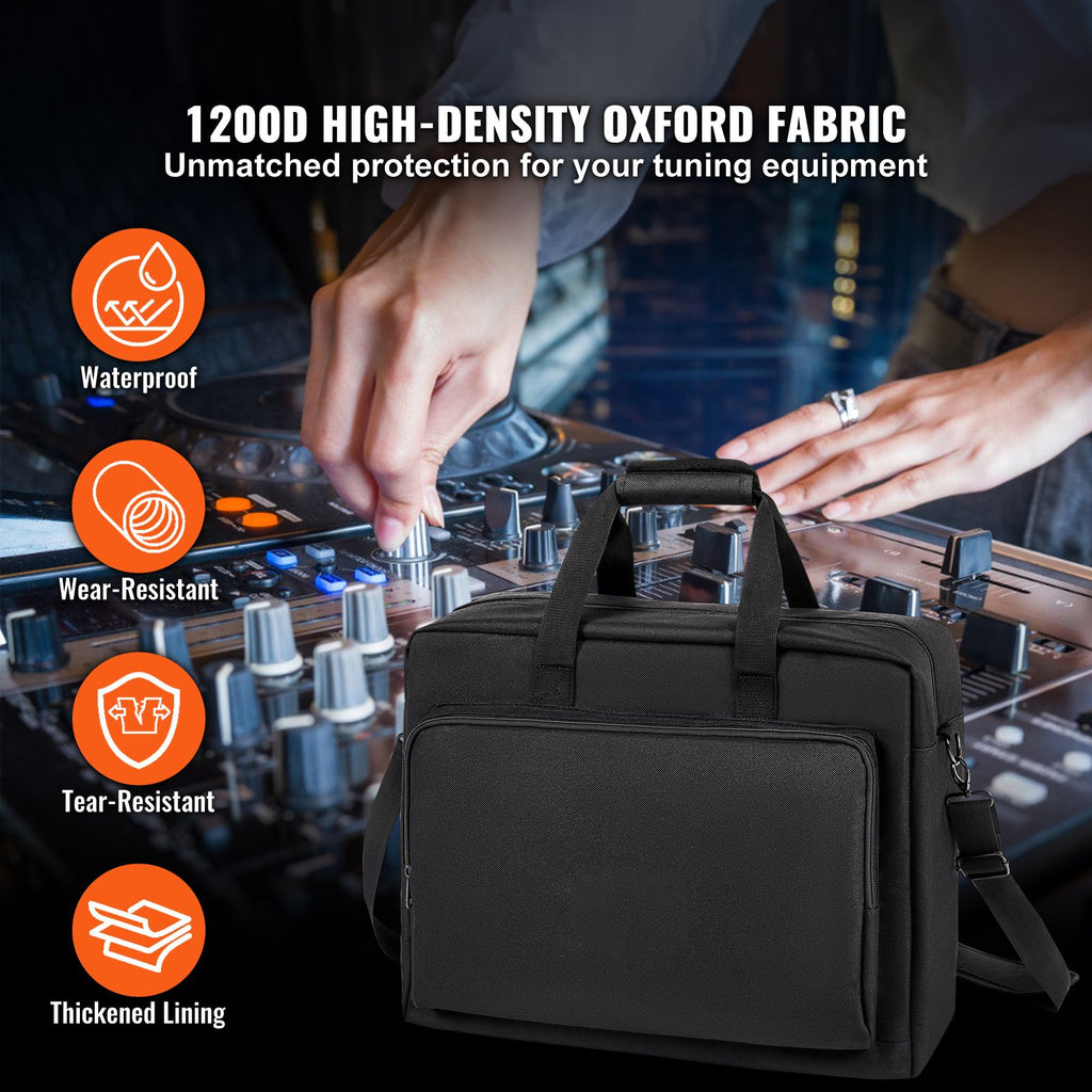 Padded DJ Mixer Gig Bag, 1200D Oxford Fabric, DJ Gear Carry Bag with a Storage Pocket 4.92 ft Removable Shoulder Strap 0.39 in Padding, 19.29 x 8.66 x 15.34 in Storage Case for DJ Controller image 2