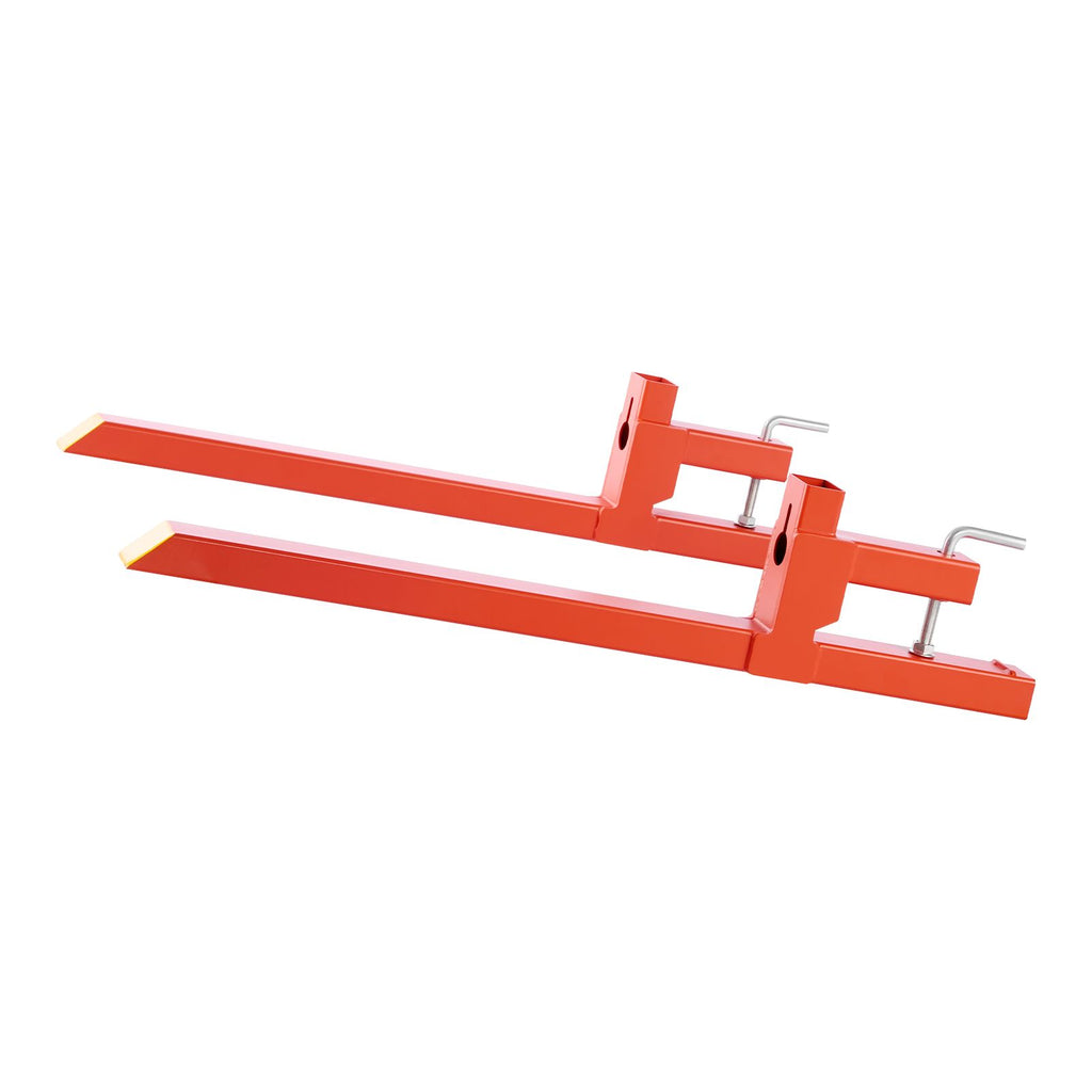 Pallet Forks, 2000 lbs Clamp on Pallet Forks, 43-Inch Total Length Heavy-Duty Quick Attach Tractor Fork Compatible with Tractor Attachments, Loader Bucket, and Skid Steer, Orange
