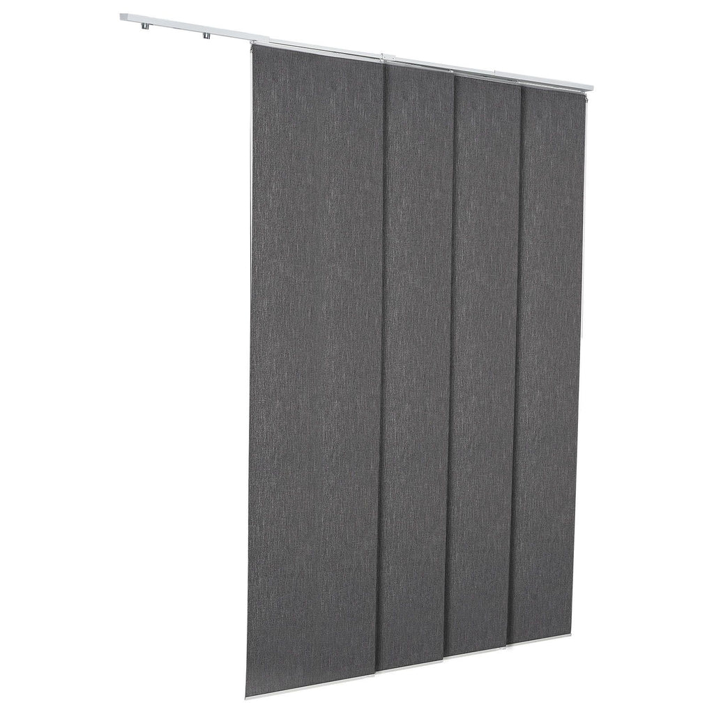 Panel Track Blinds, Extendable Track from 45.8 in to 86 in W, Trimmable Panel Curtains Up to 96 in H, Vertical Blackout Panel Blinds for Sliding Doors, Patio Doors, Room Divider, Dark Gray